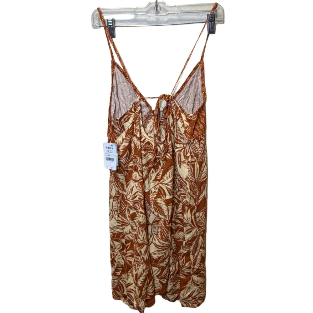 NWT Roxy Ray Of Sunshine Cover Up Beach Sundress Dress Rust Multi Medium
